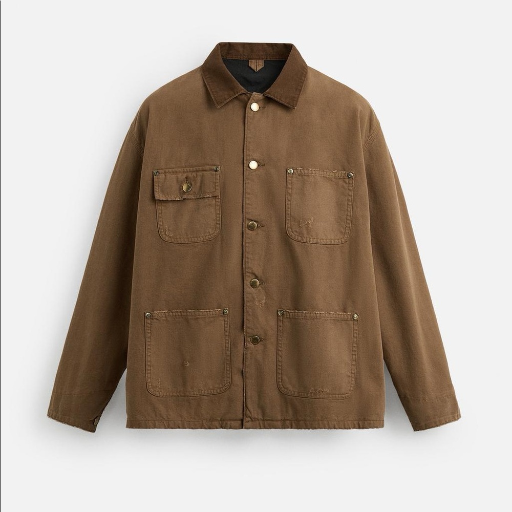Zara Washed Barn Jacket Men Small